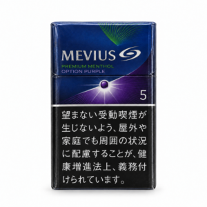MEVIUS Premium Menthol Option Purple 5mg cigarette carton front view