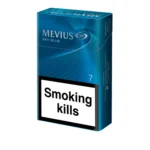 Mevius Sky Blue cigarette carton front view